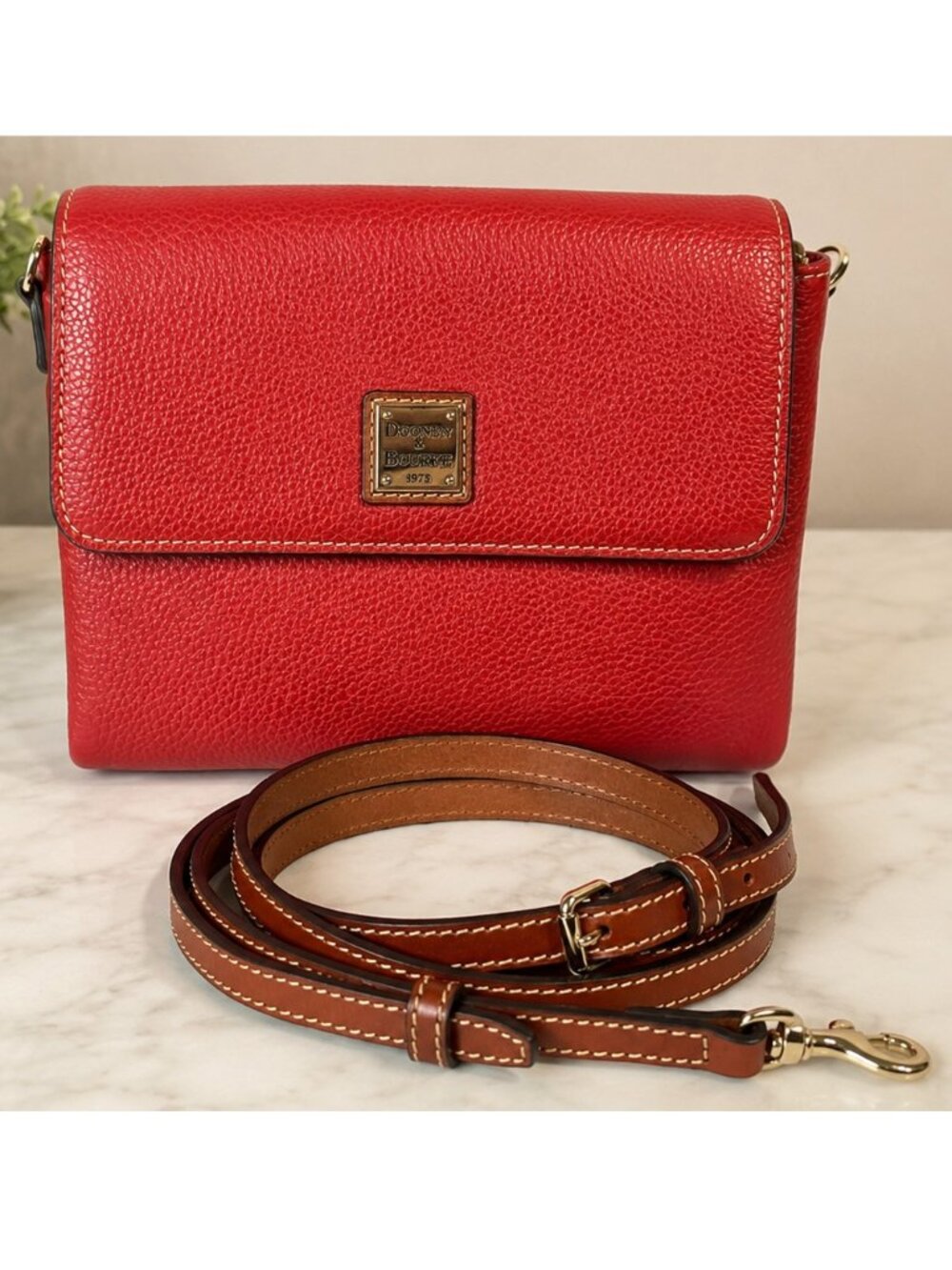 Dooney & Bourke Hunter Red Pebbled Crossbody Bag